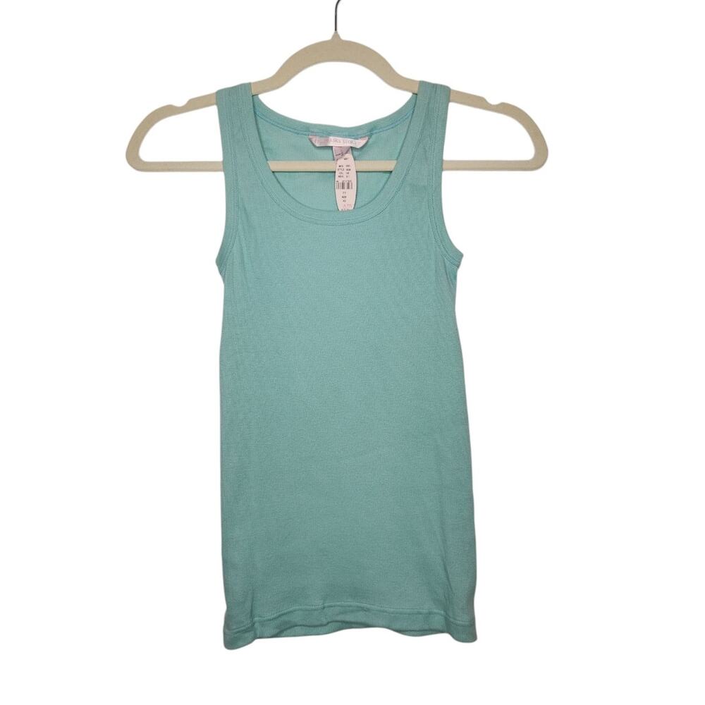 NWT Vintage Victoria's Secret Tank Top Ribbed Blue XS Fairy Whimsy 00s y2K